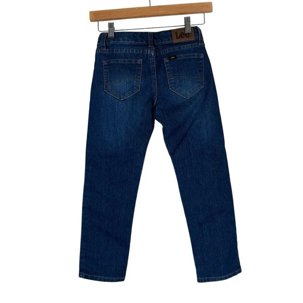 Lee Tapered Jeans Boys 8 Dark Wash Slim Fit Stretch Classic Denim Everyday Basic